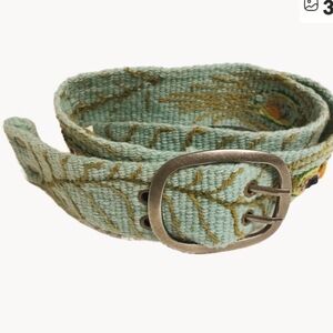 Jenny Kraus Embroidered Belt with Peacock Feathers Design Sz.L